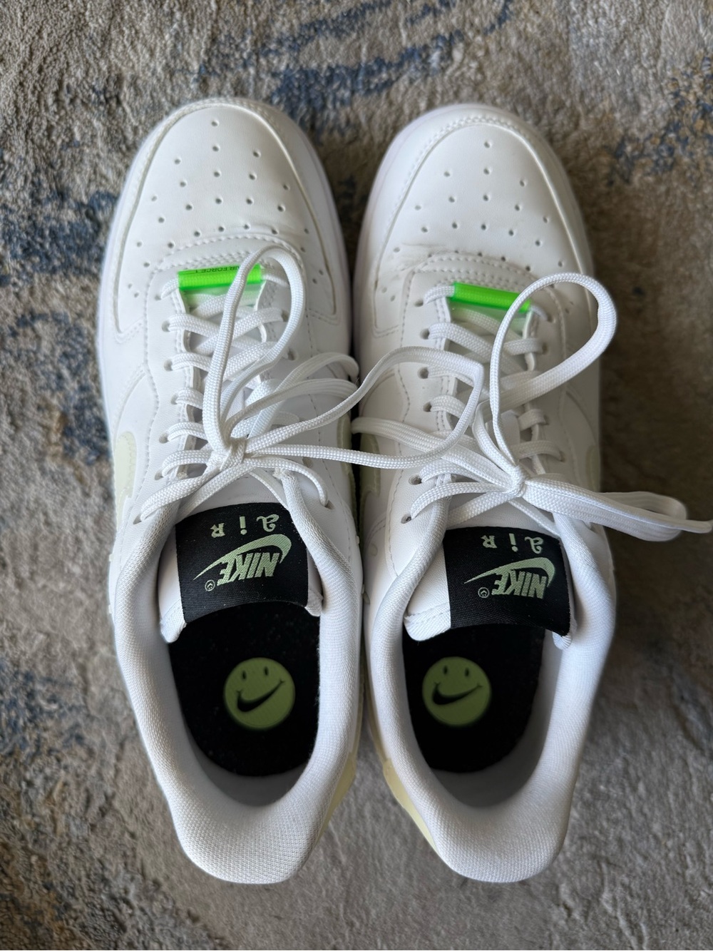 Nike Air Sneakers with Neon Green Accents